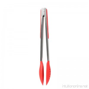 Dexas G12T-1795 Spoon and Strain Tongs with Gravity Open and Close Operation 12 Inches Red - B06ZYRXLRG